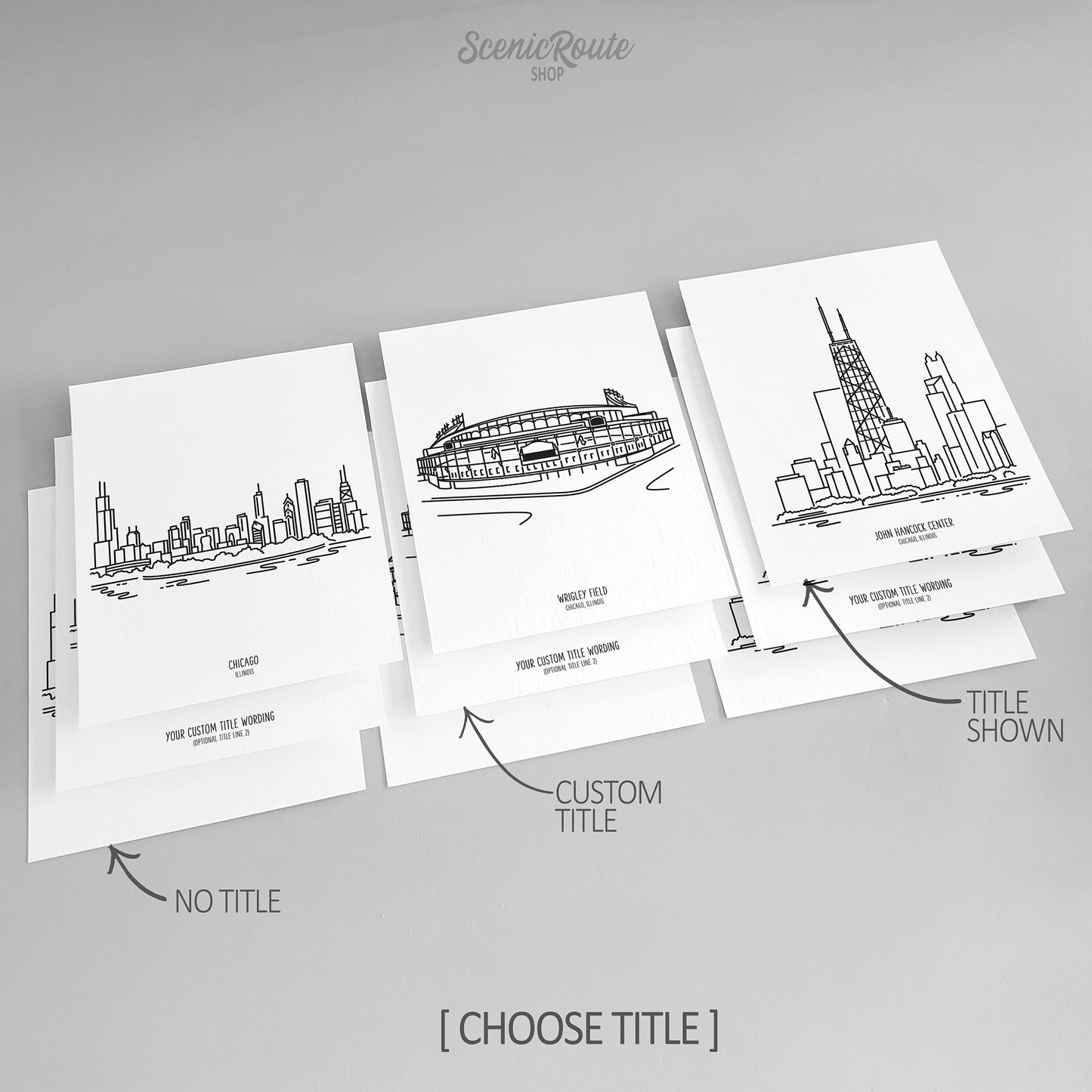 Chicago Illinois (Set of 3 Art Prints)